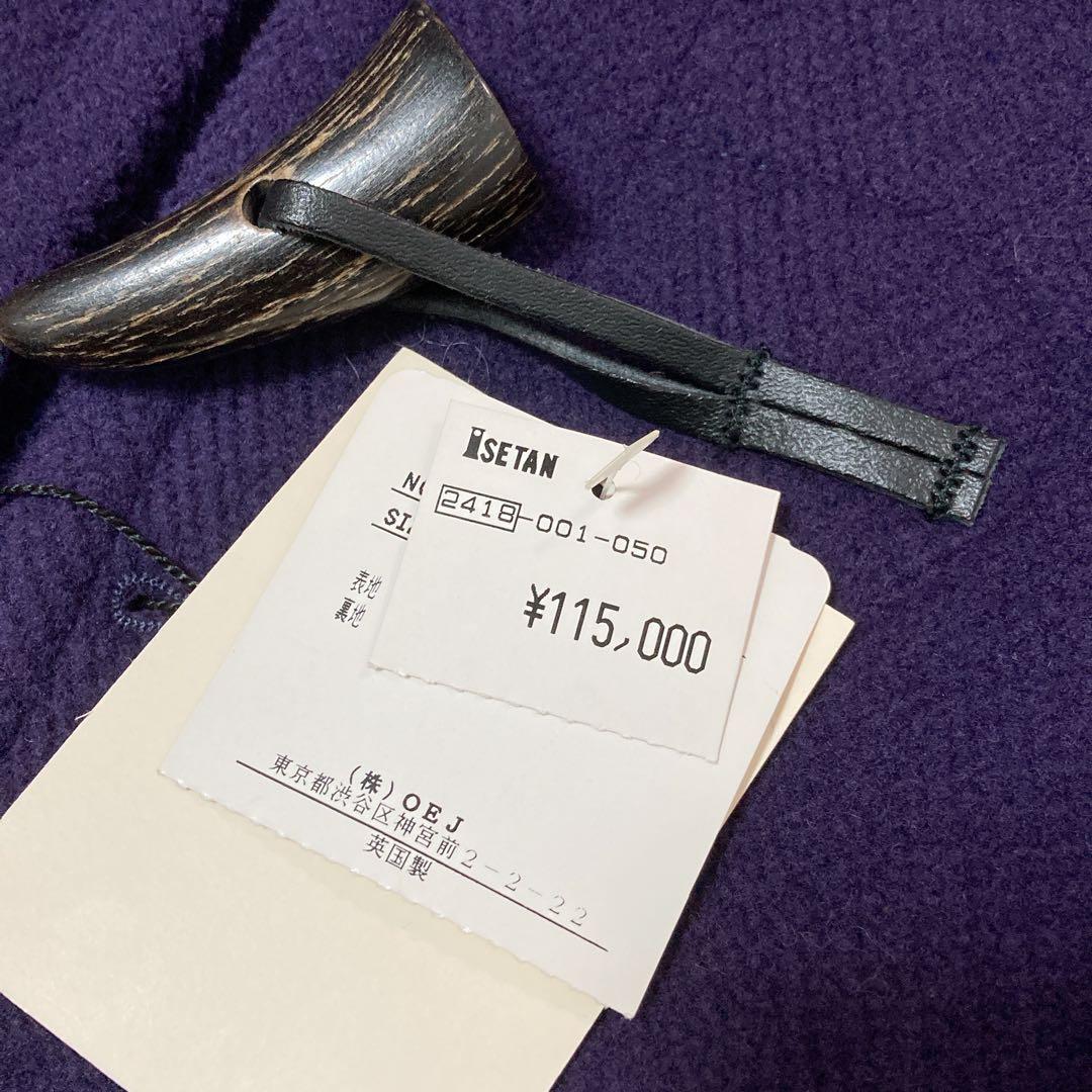 【新品】タグ付き OLD ENGLAND ダッフルコート ヘリンボーン 36 紫