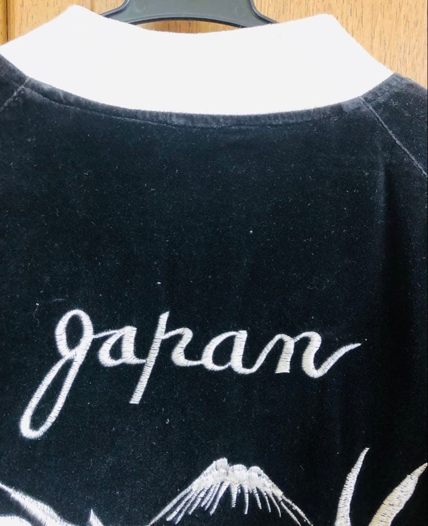 【超希少品】　古いスカジャン　ベロア✖️サテン　舞妓　日本地図　鷹