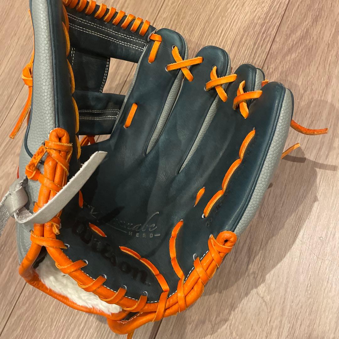 Wilson 軟式グローブ グレー/オレンジ
