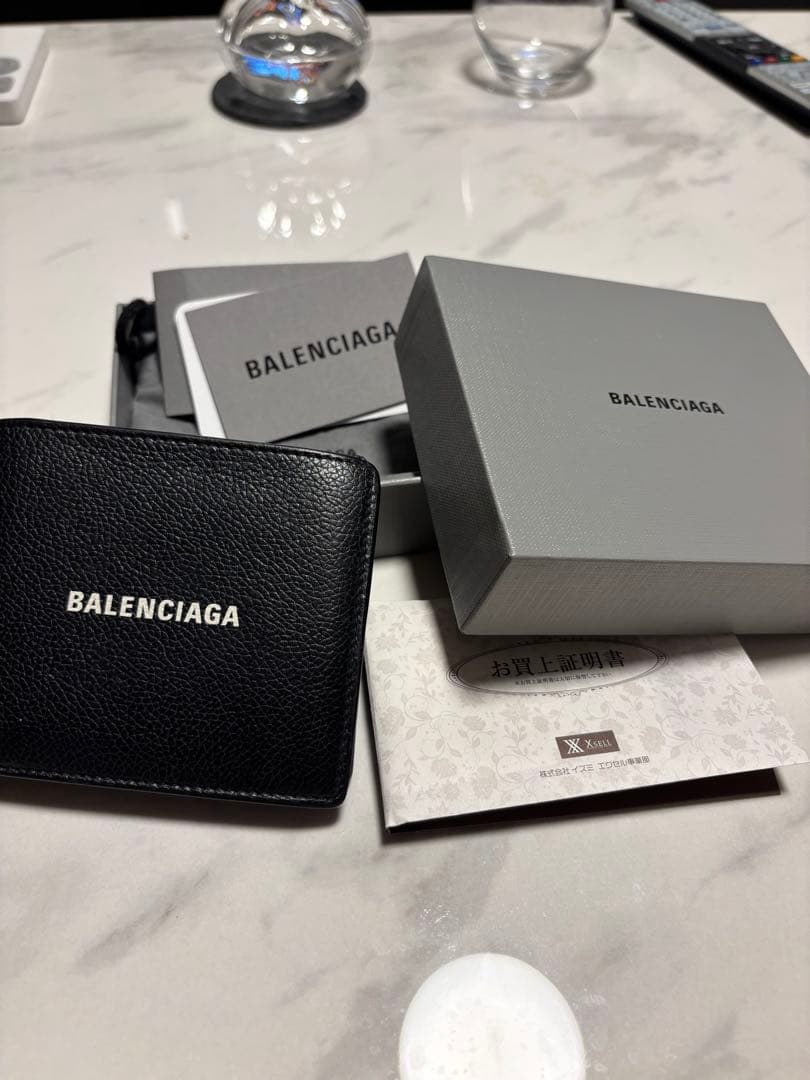 『確実正規』BALENCIAGA ブラック 二つ折り財布 付属品完備