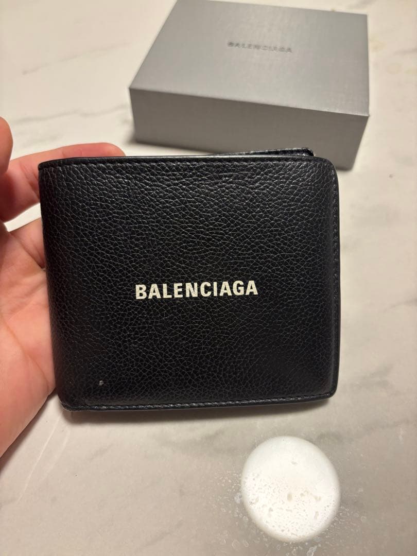 『確実正規』BALENCIAGA ブラック 二つ折り財布 付属品完備