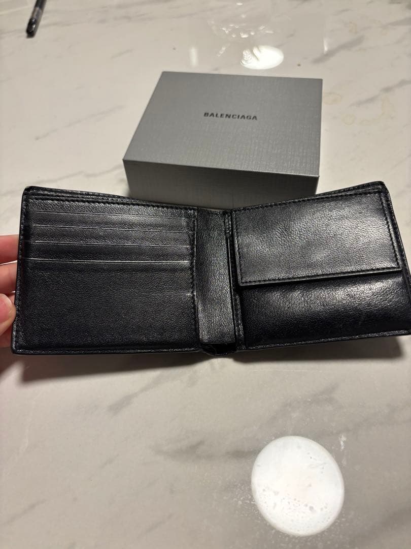 『確実正規』BALENCIAGA ブラック 二つ折り財布 付属品完備