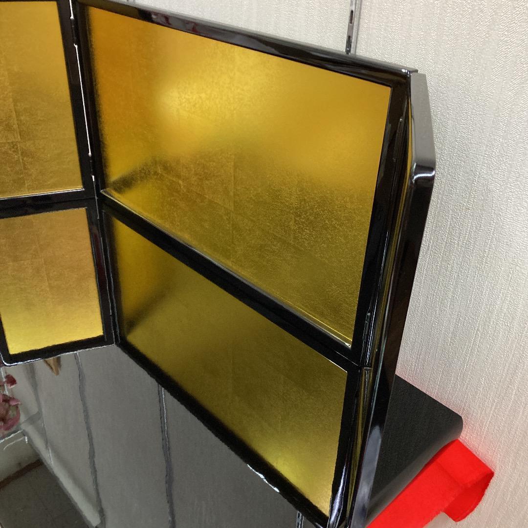 F6 美品！12号金屏風　高さ36㎝位　雛屏風　ひな人形屏風　三月屏風