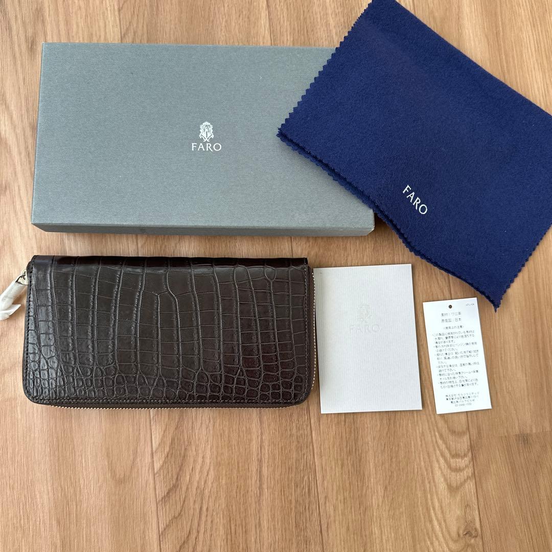 《未使用》FARO クロコ ラウンドファスナー SANTELLO CROCO