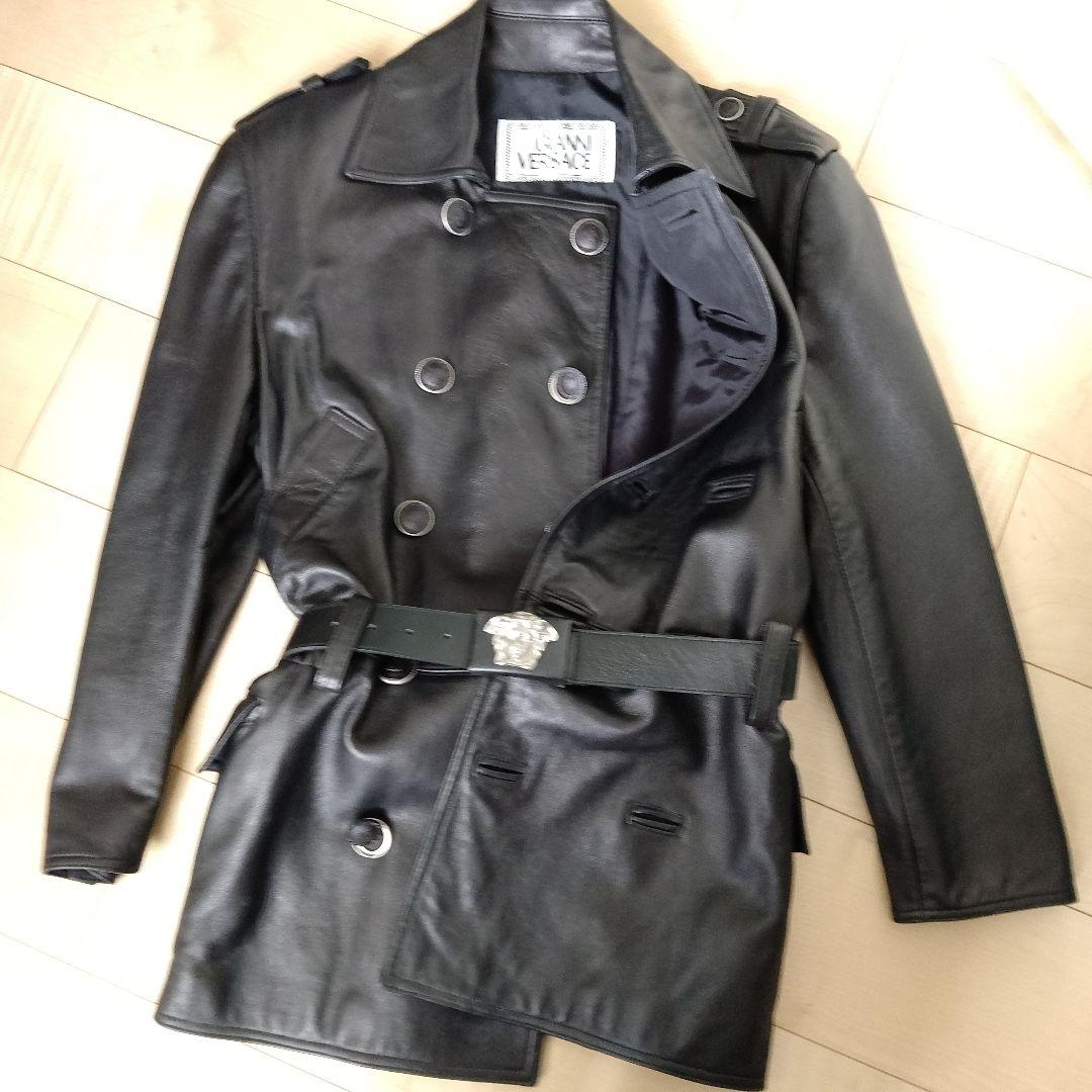 ★未使用★VERSACE★メデューサ★レザーハーフコート★ヴィンテージ