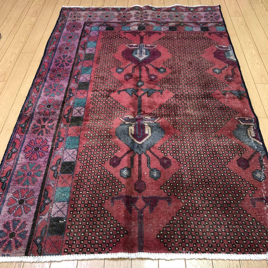 ペルシャ絨毯 ヴィンテージラグ 148×97cm 手織り オールドpersia