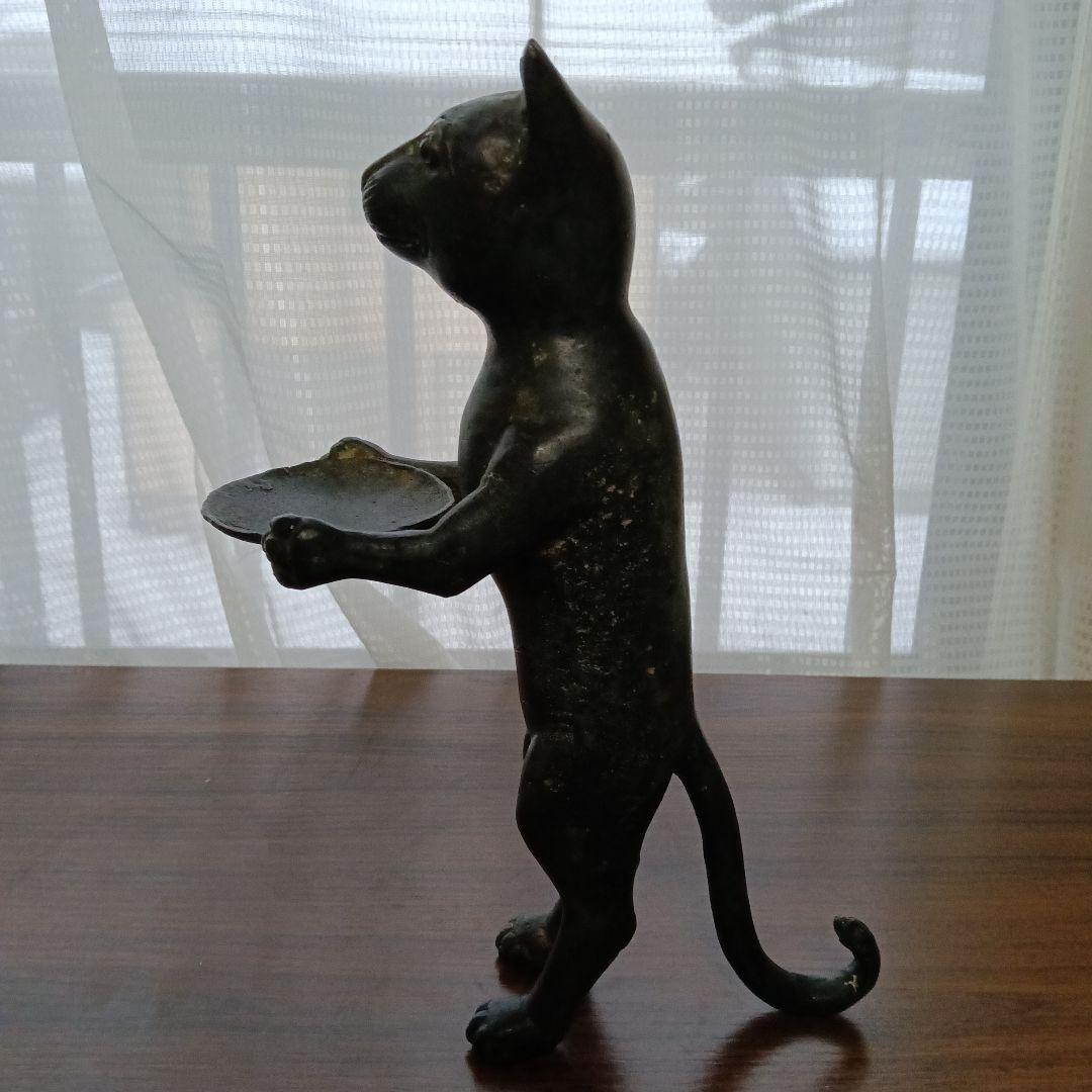 猫　金属　置物　トレー　レトロ　アンティーク