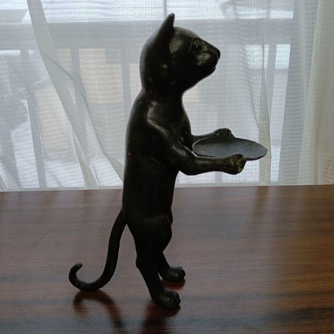 猫　金属　置物　トレー　レトロ　アンティーク