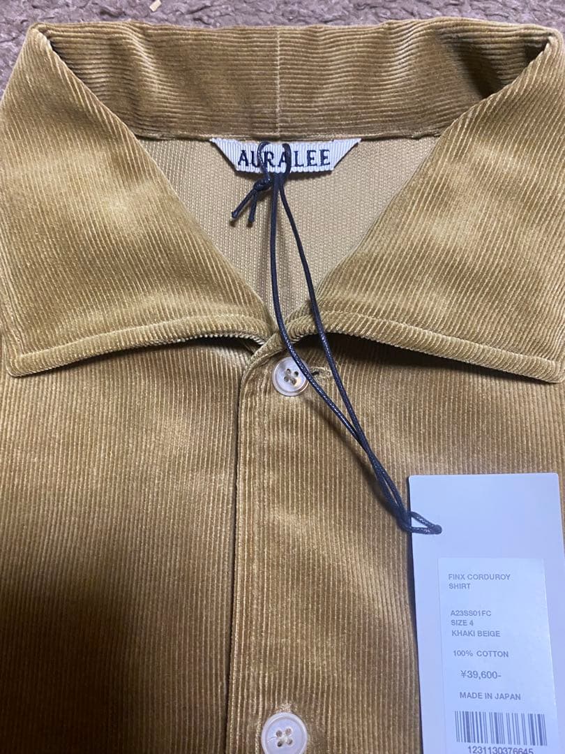 トップス AURALEE FINX LIGHT CORDUROY SHIRTS