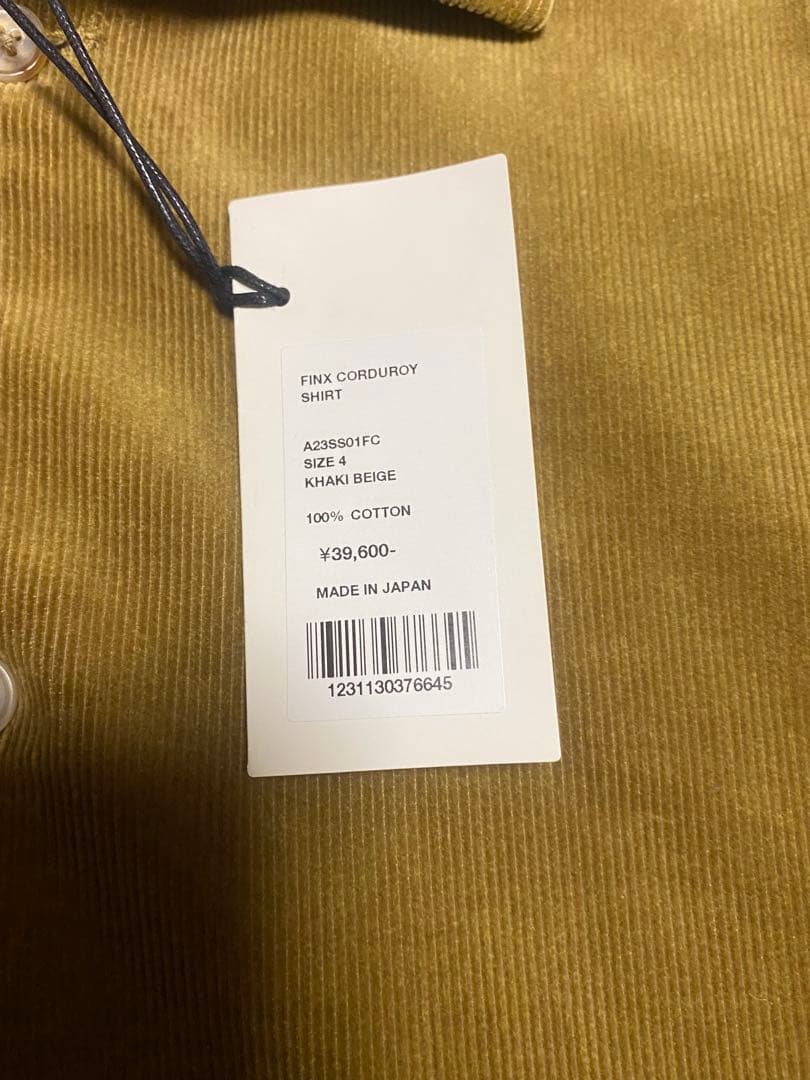 トップス AURALEE FINX LIGHT CORDUROY SHIRTS