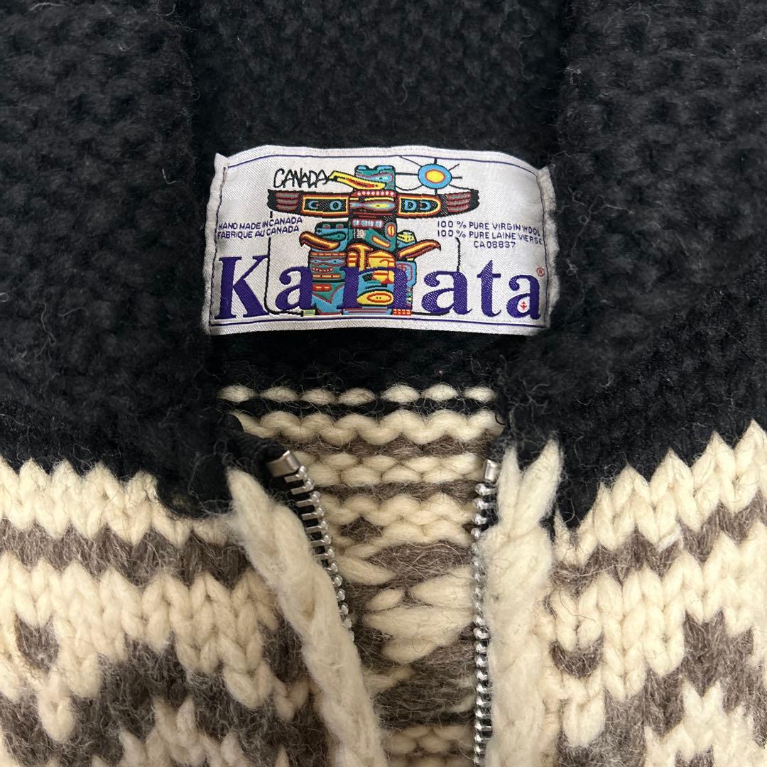 KANATA カナダ製鹿の柄カウチンニットカーディガン No.283