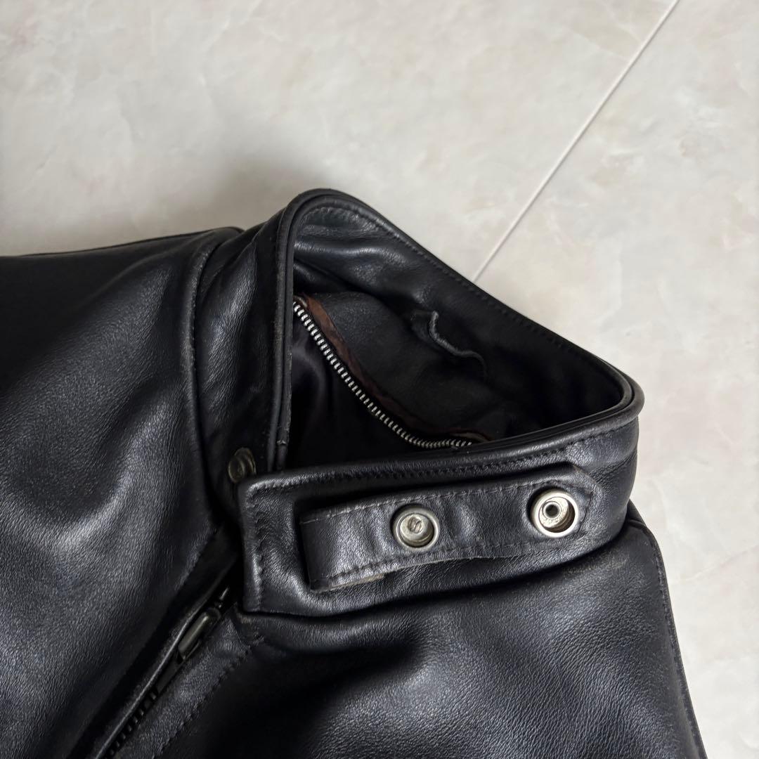 Schott 本革レザーシングルライダース 黒 36 カフェレーサー定番