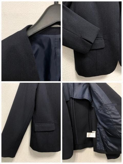 新品☆LL♪紺系♪ワイドパンツスーツ3点セット♪お仕事・フォーマルにも◯D365
