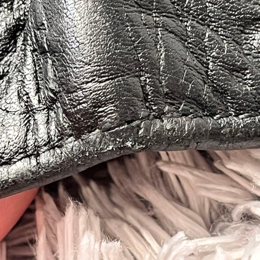 美品✨GUCCI シマ　三つ折り　長財布　ブラック　メンズ　GG柄