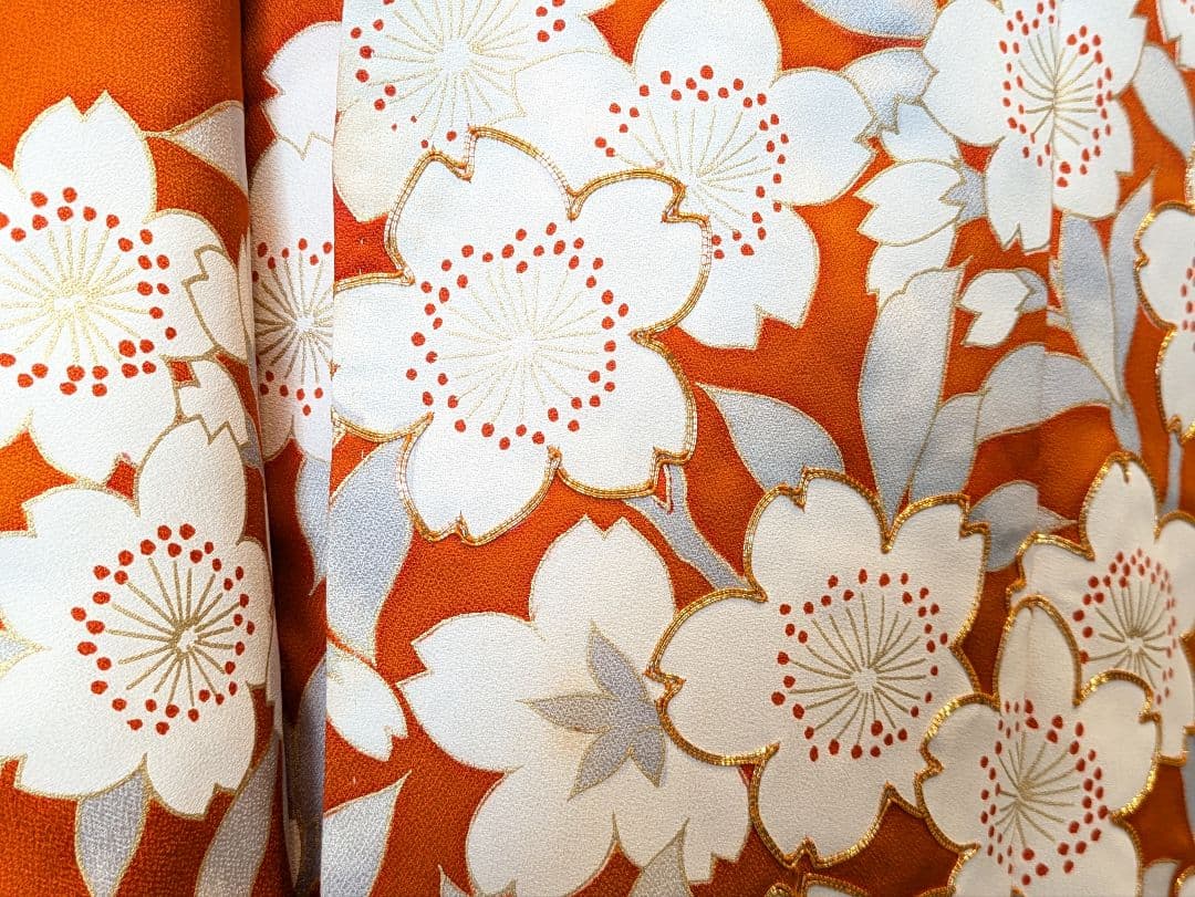 振袖フルセット 身丈156裄65 金彩 赤茶 グレー 金駒刺繍 逸品