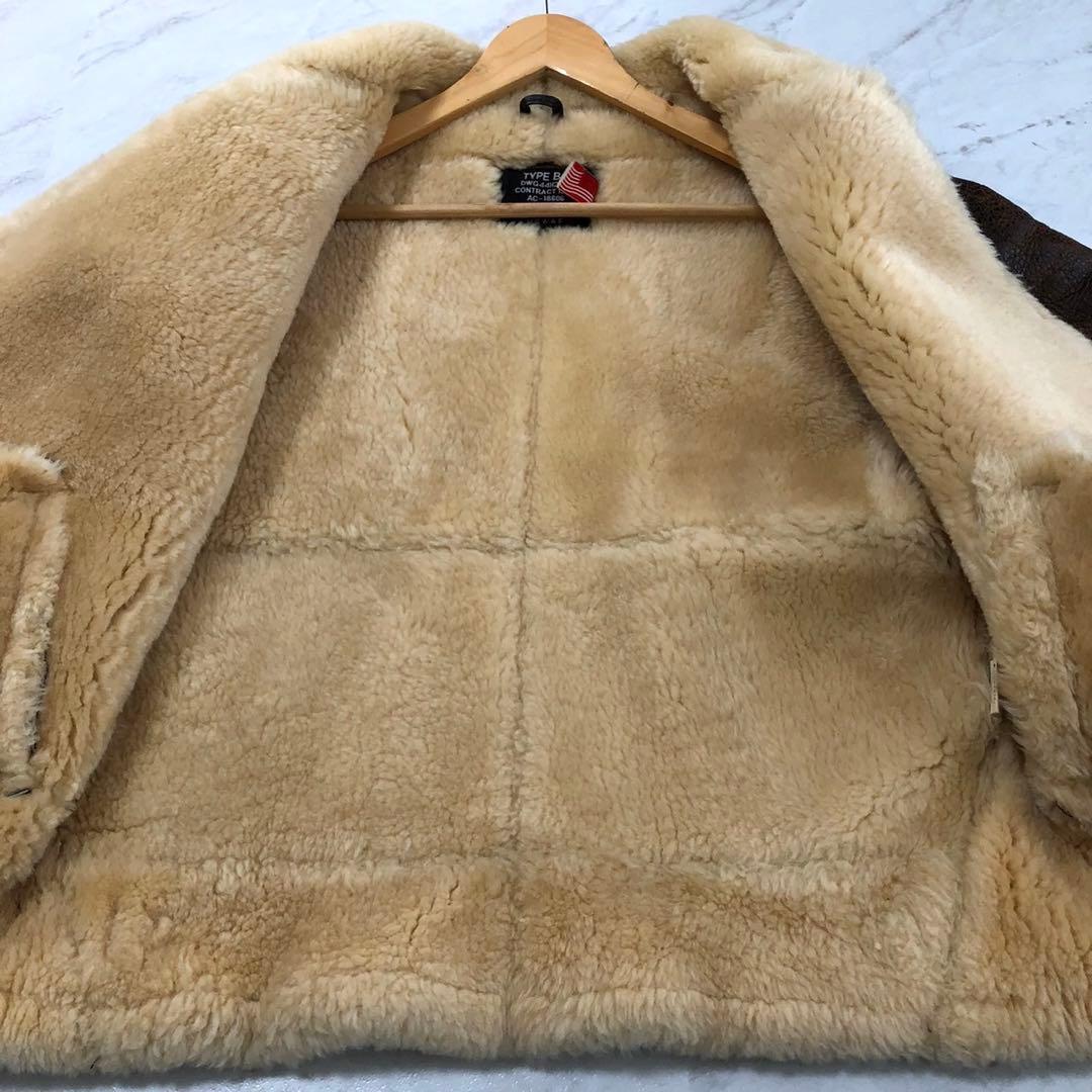 【希少 80s】WESTOP B-3 ムートン ボア USA製 ブラウン 40