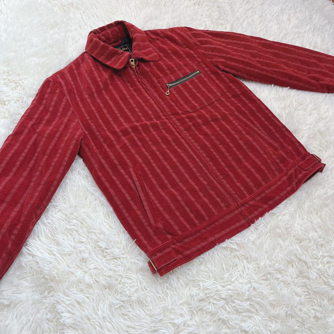 【美品】CALEE コーデュロイブルゾン　ストライプ レッド　サイズM