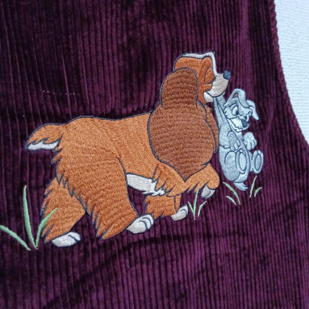 コーデュロイサロペット レディ＆トランプ刺繍わんわん物語