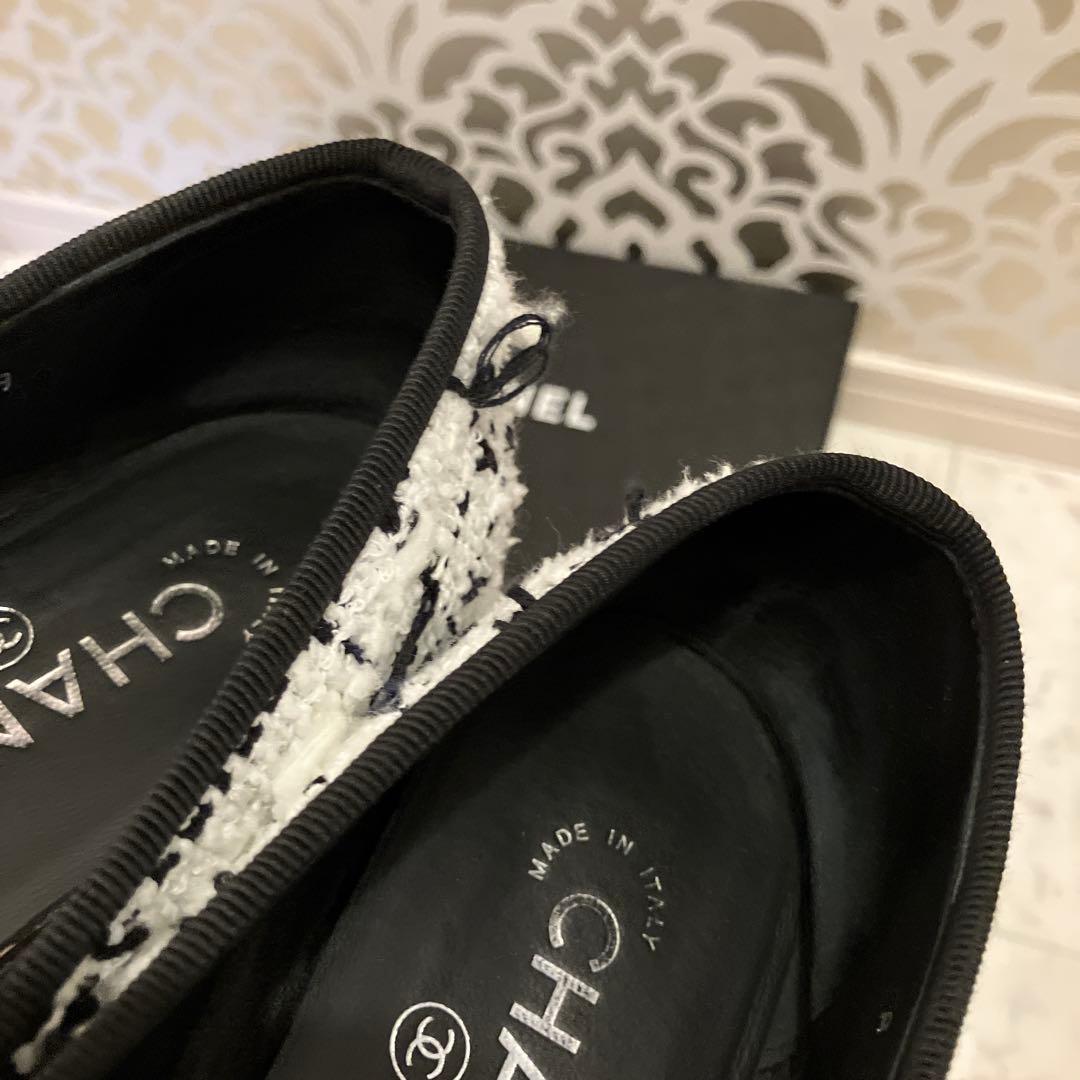未使用同様❣️CHANELバレリーナシューズ❣️38ツィード可愛い❣️