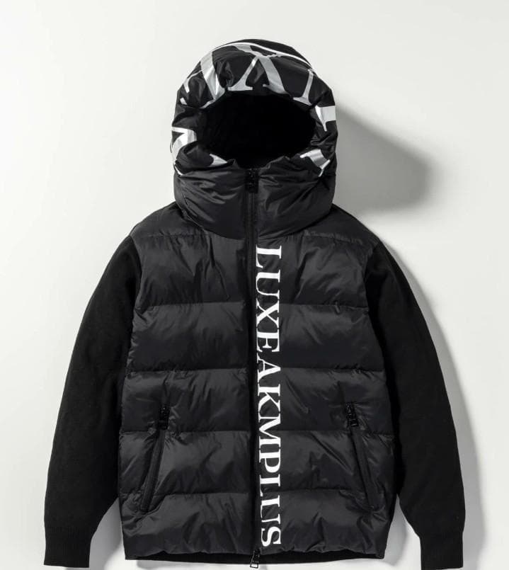 【新品】LUXEAKMPLUS 中綿袖ニットジャケット　黒　M