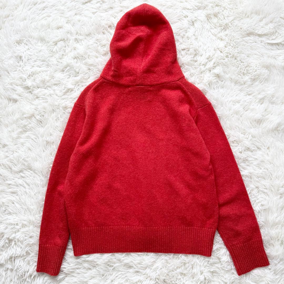 希少カラー✨マルティニーク フード付きニットプルオーバー オレンジ ウール