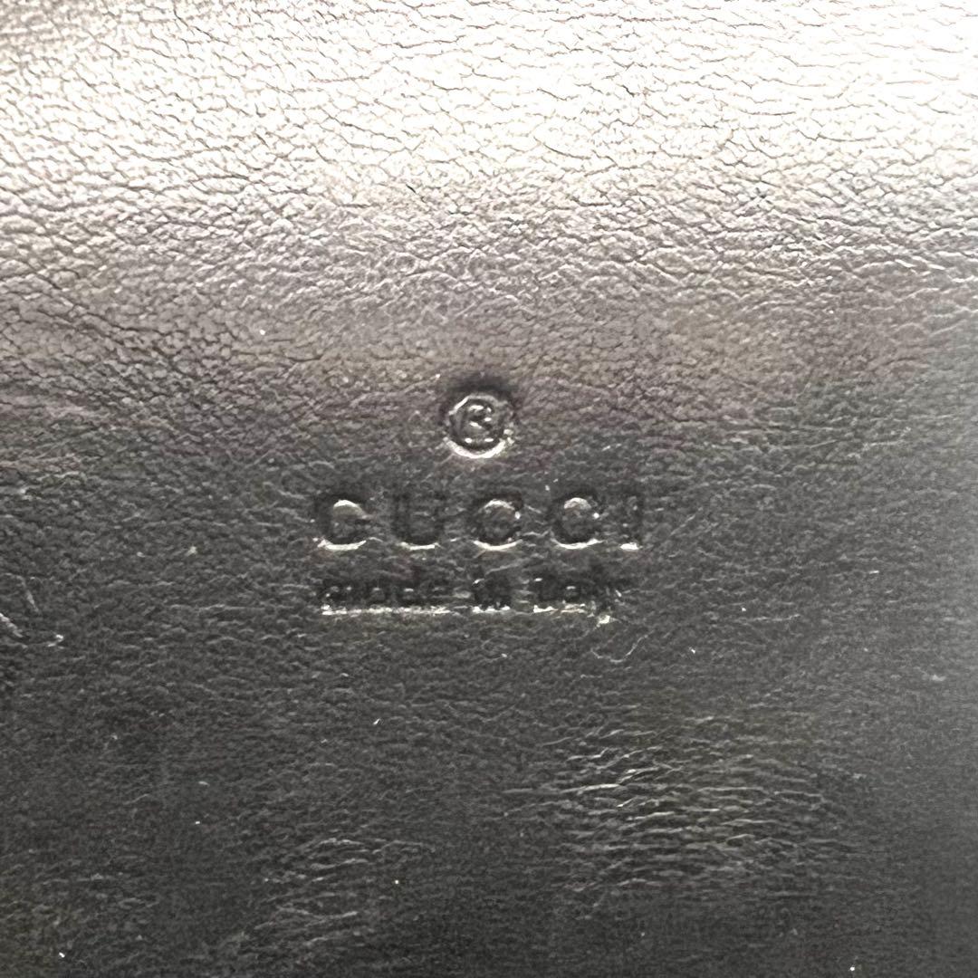 GUCCI グッチ シマ GGロゴ レザー ブラック 黒 スクエア ケース