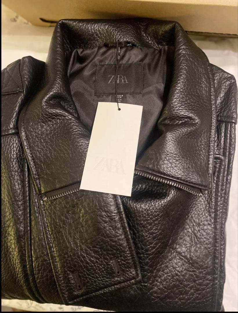 ZARA フェイクレザージャケット　ザラ　ライダースジャケット　新品未使用　XS
