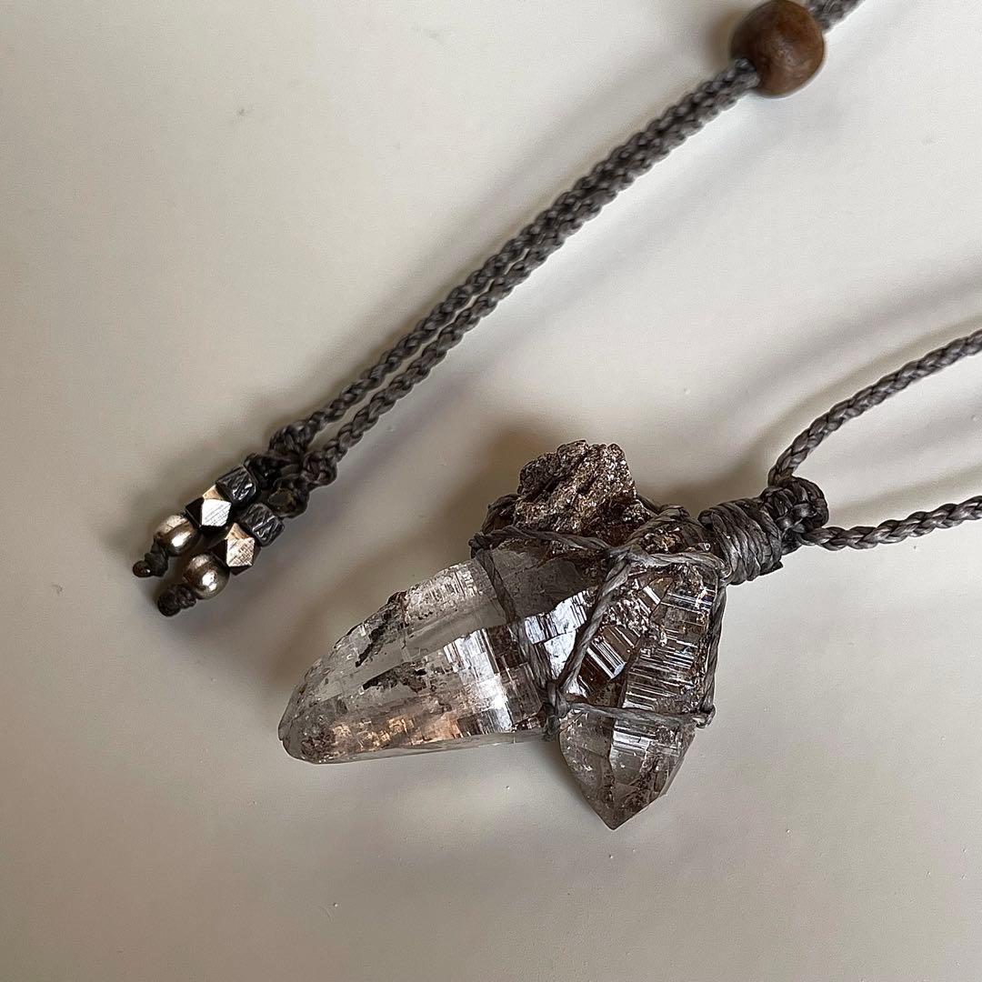 ヒマラヤ水晶 ガネッシュヒマール ＊ マクラメペンダント ネックレス 60