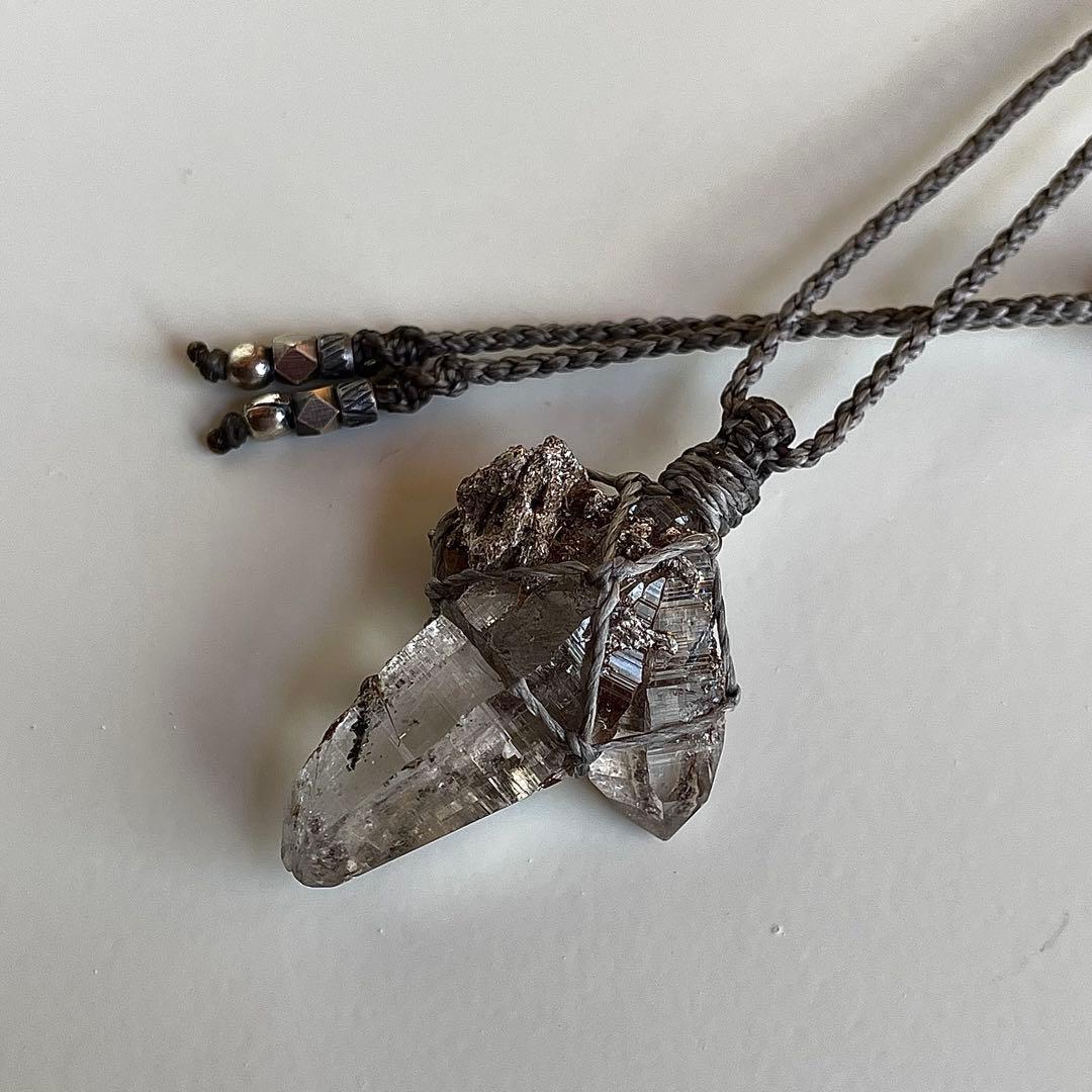 ヒマラヤ水晶 ガネッシュヒマール ＊ マクラメペンダント ネックレス 60