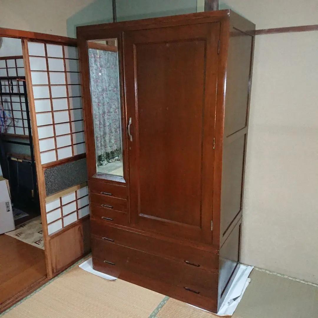洋服タンス ワードローブ 古家具　天然木箪笥