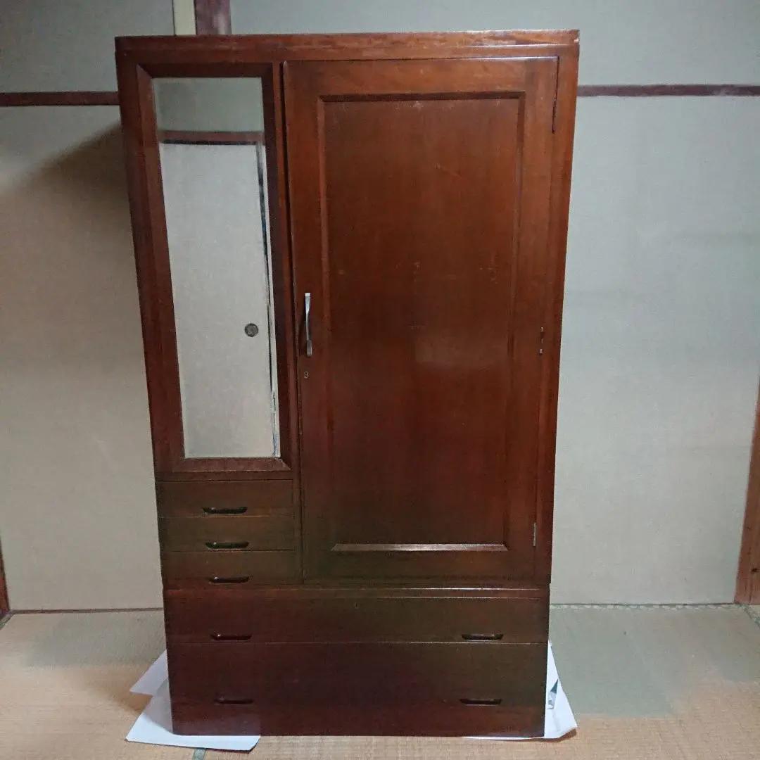洋服タンス ワードローブ 古家具　天然木箪笥