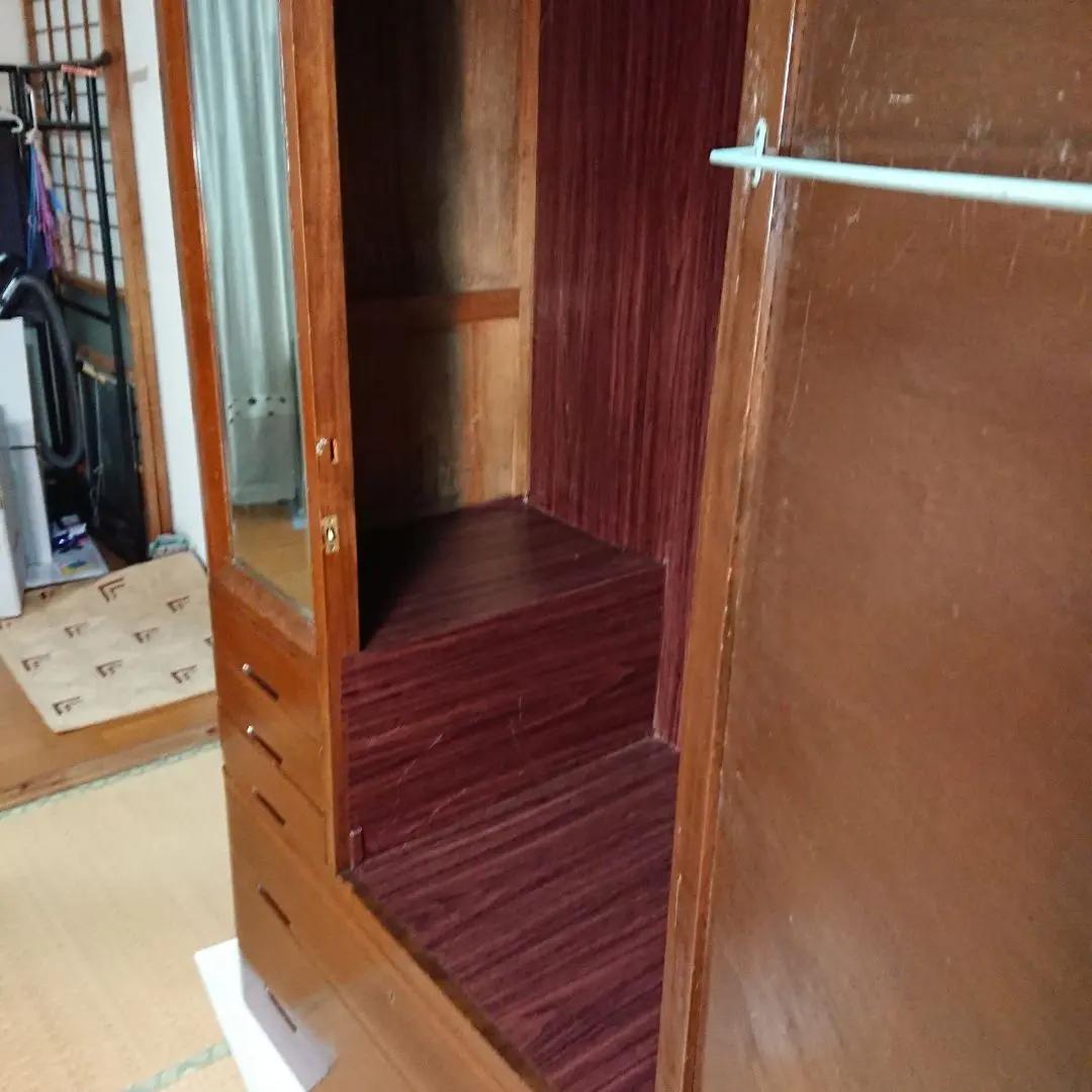 洋服タンス ワードローブ 古家具　天然木箪笥