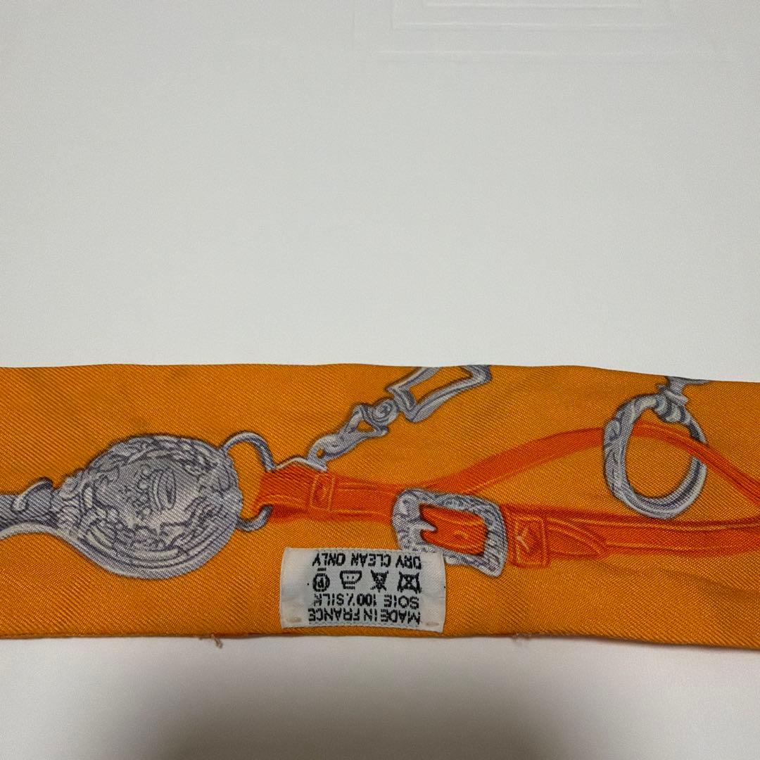エルメス　シルクスカーフ　ツイリーオレンジ