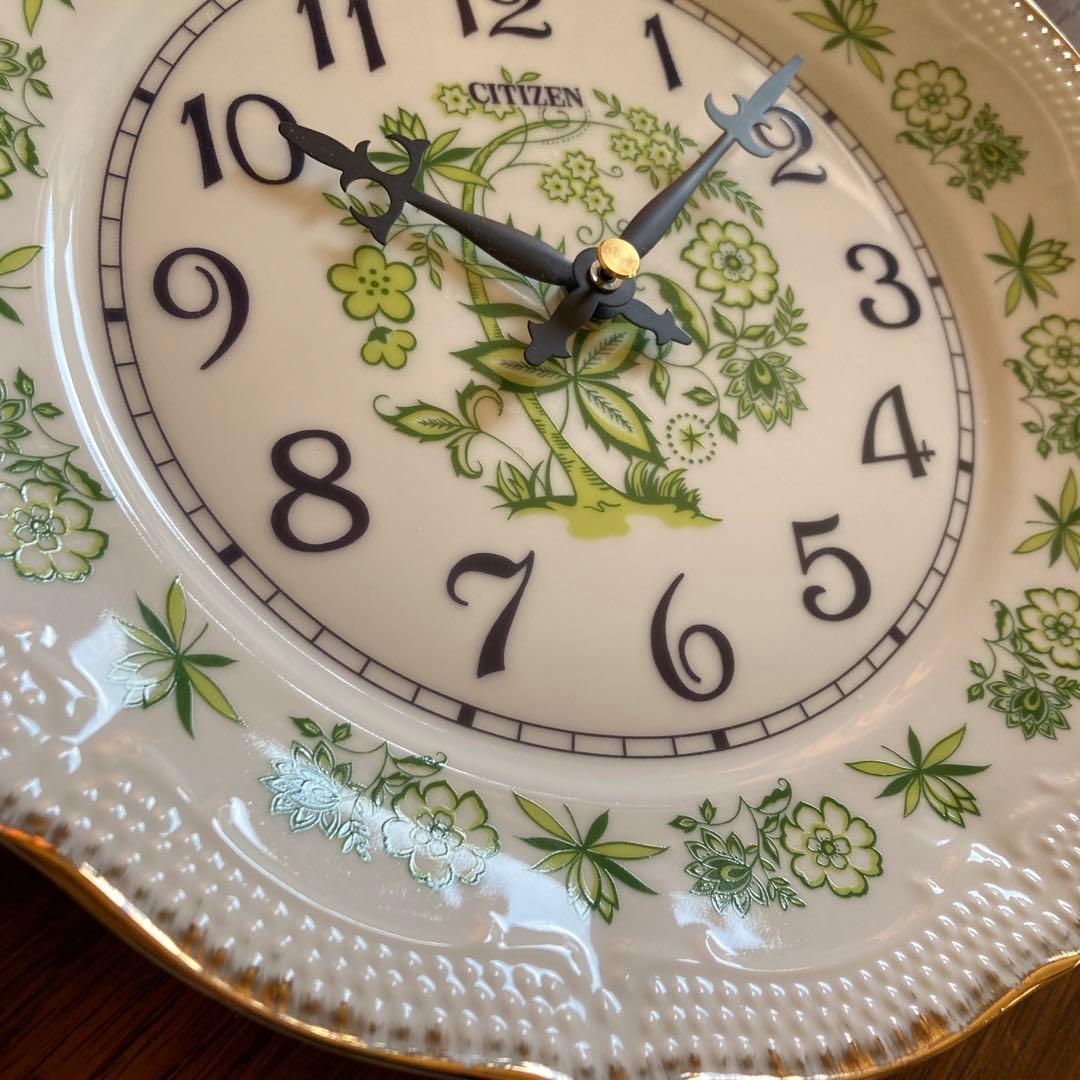 ⚫︎メンテ済み品⚫︎ ヴィンテージ レトロ シチズン 陶器クロック 掛け時計　皿