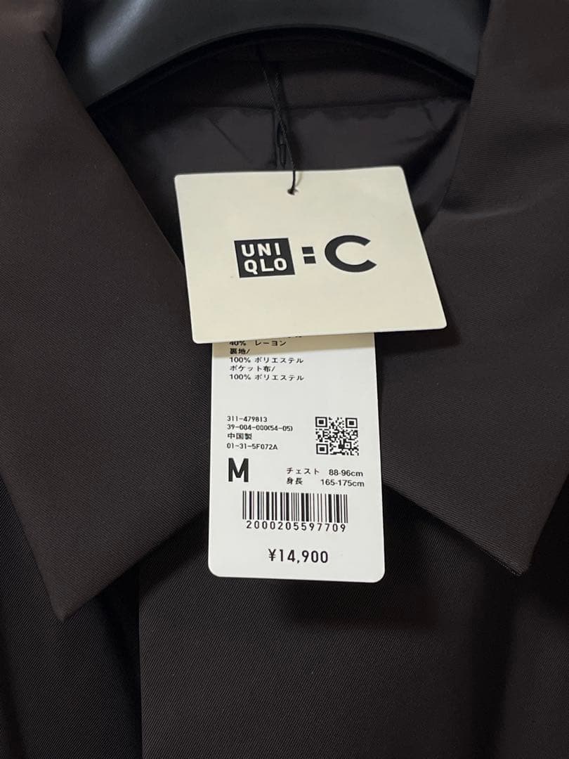 UNIQLO パフテックハーフコート M ダークブラウン