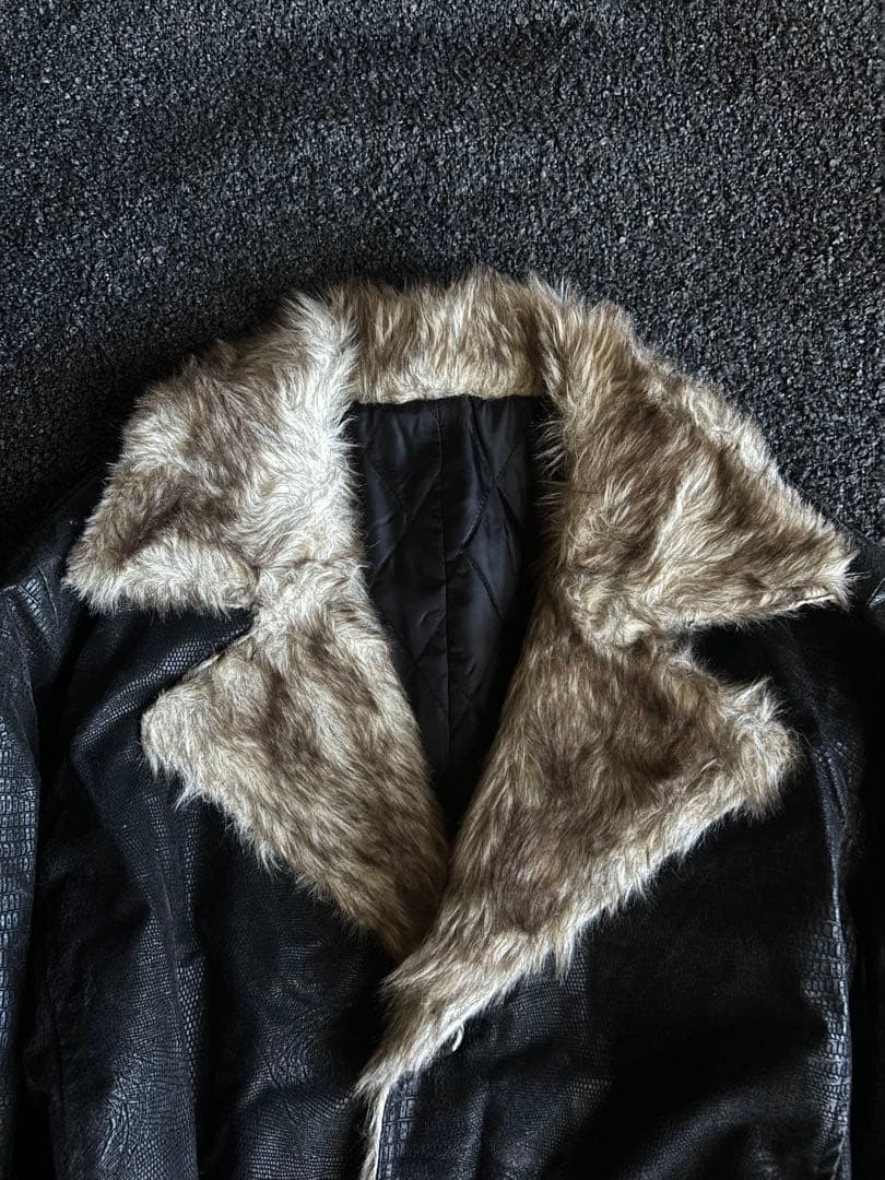 00s semantic design \"黒蛇\" fur long coat