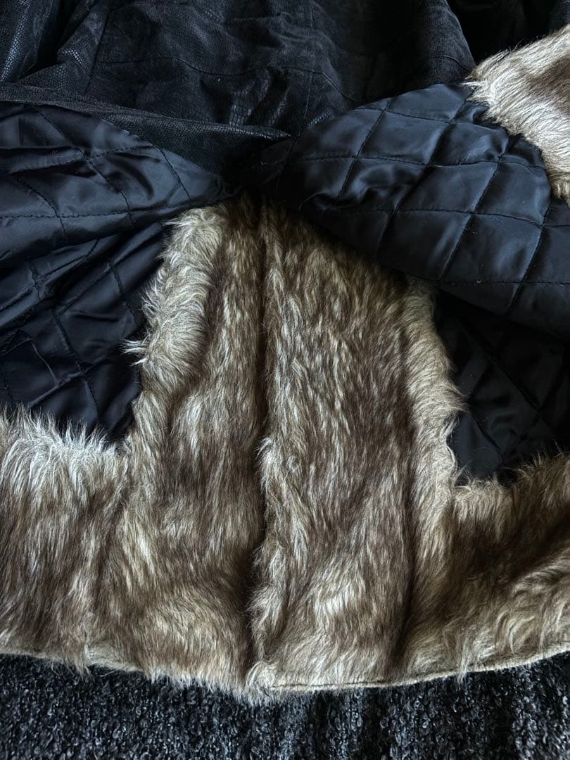 00s semantic design \"黒蛇\" fur long coat
