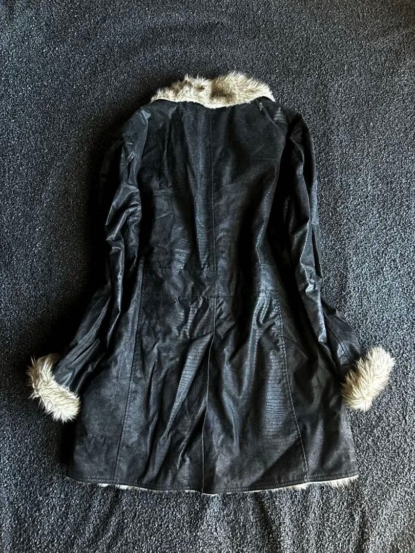 00s semantic design \"黒蛇\" fur long coat