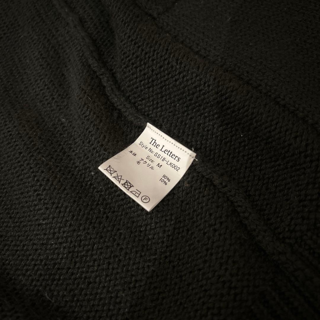 The letters クラッシュ加工 カーディガン M BK