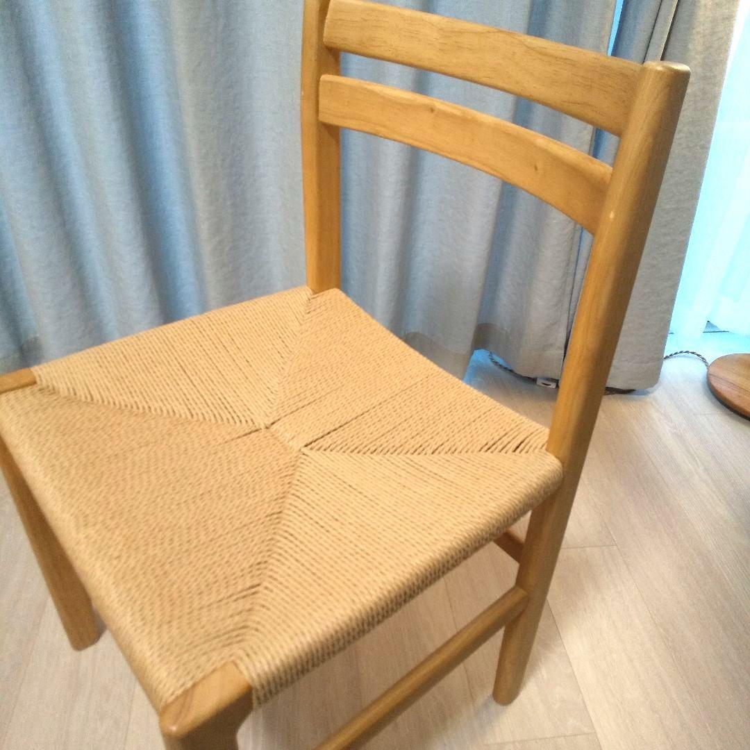 美品【無印良品】木製ペーパーコードチェア②