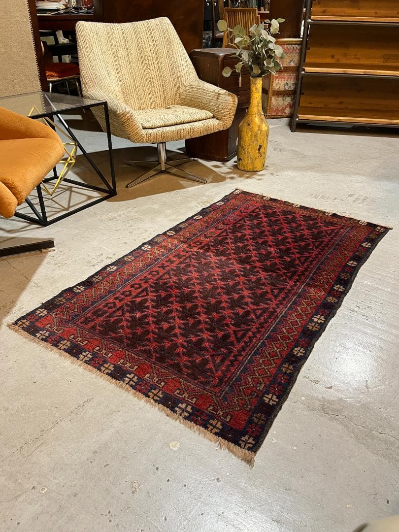 【vintage rug】バルーチ族　ヴィンテージ　アフガン　幾何学模様