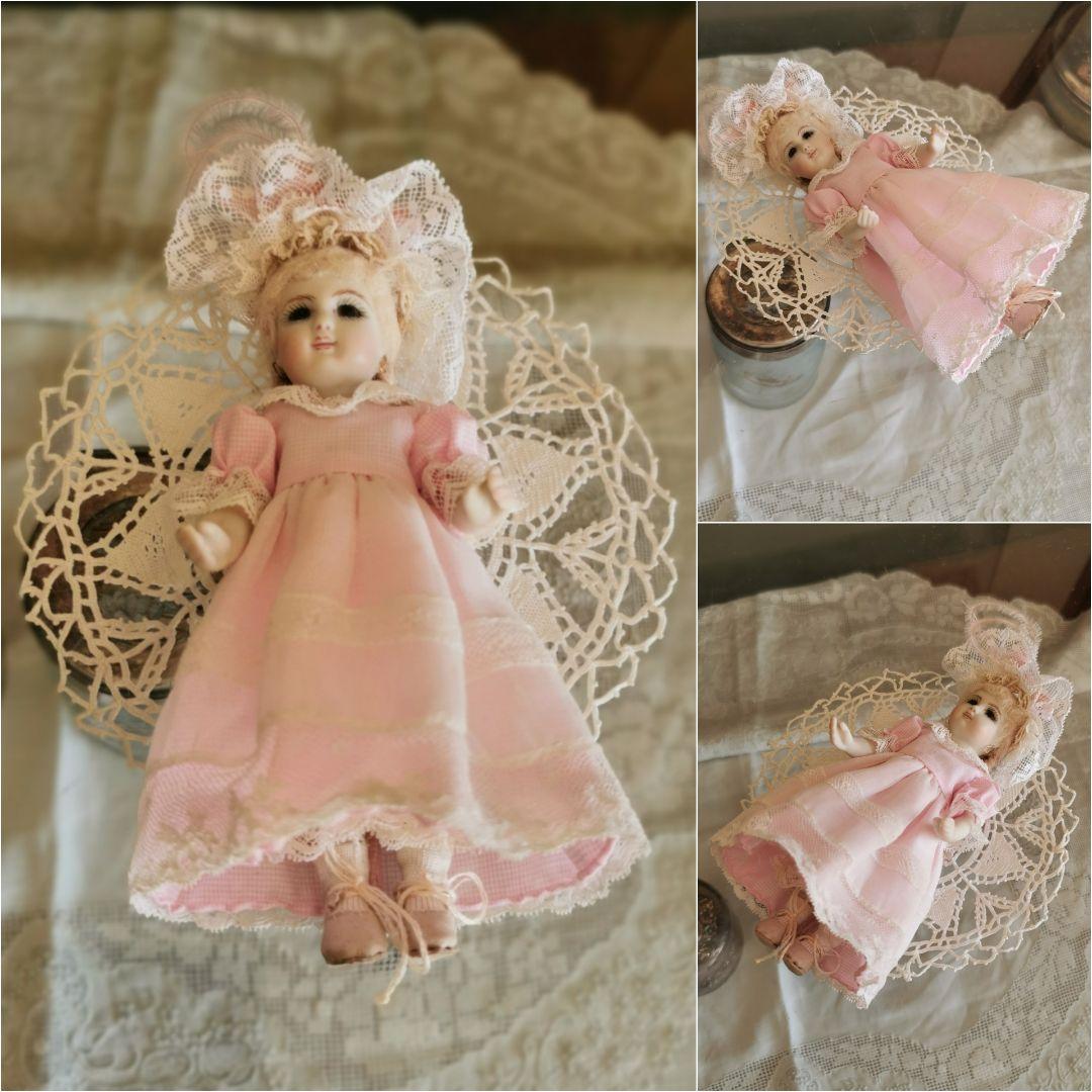 ヴィンテージ 作家物 14.5㎝三つ編のフレンチビスクドール キャシーハンセン作