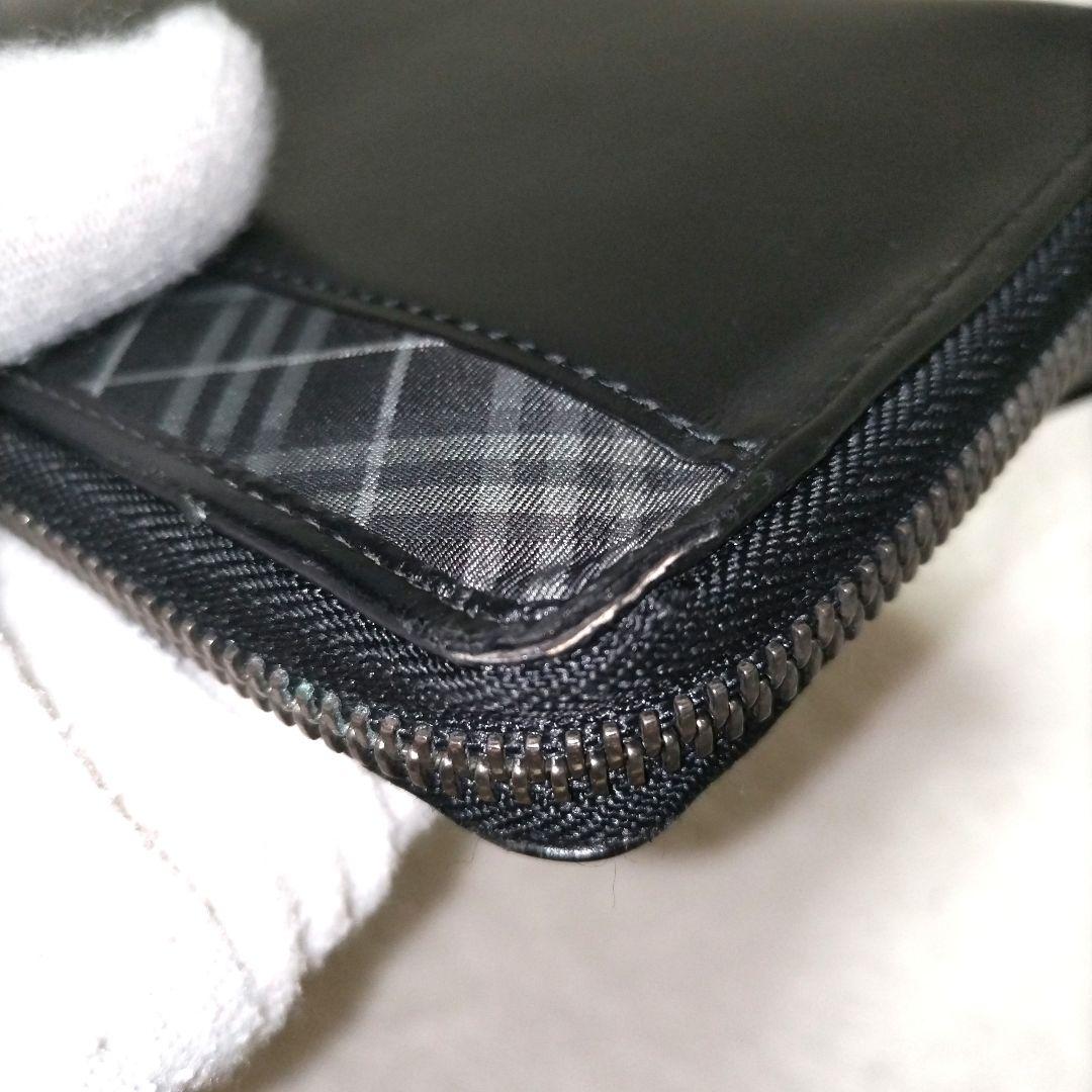 【美品】バーバリーブラックレーベル ノバチェック ロゴ オーガナイザー 長財布