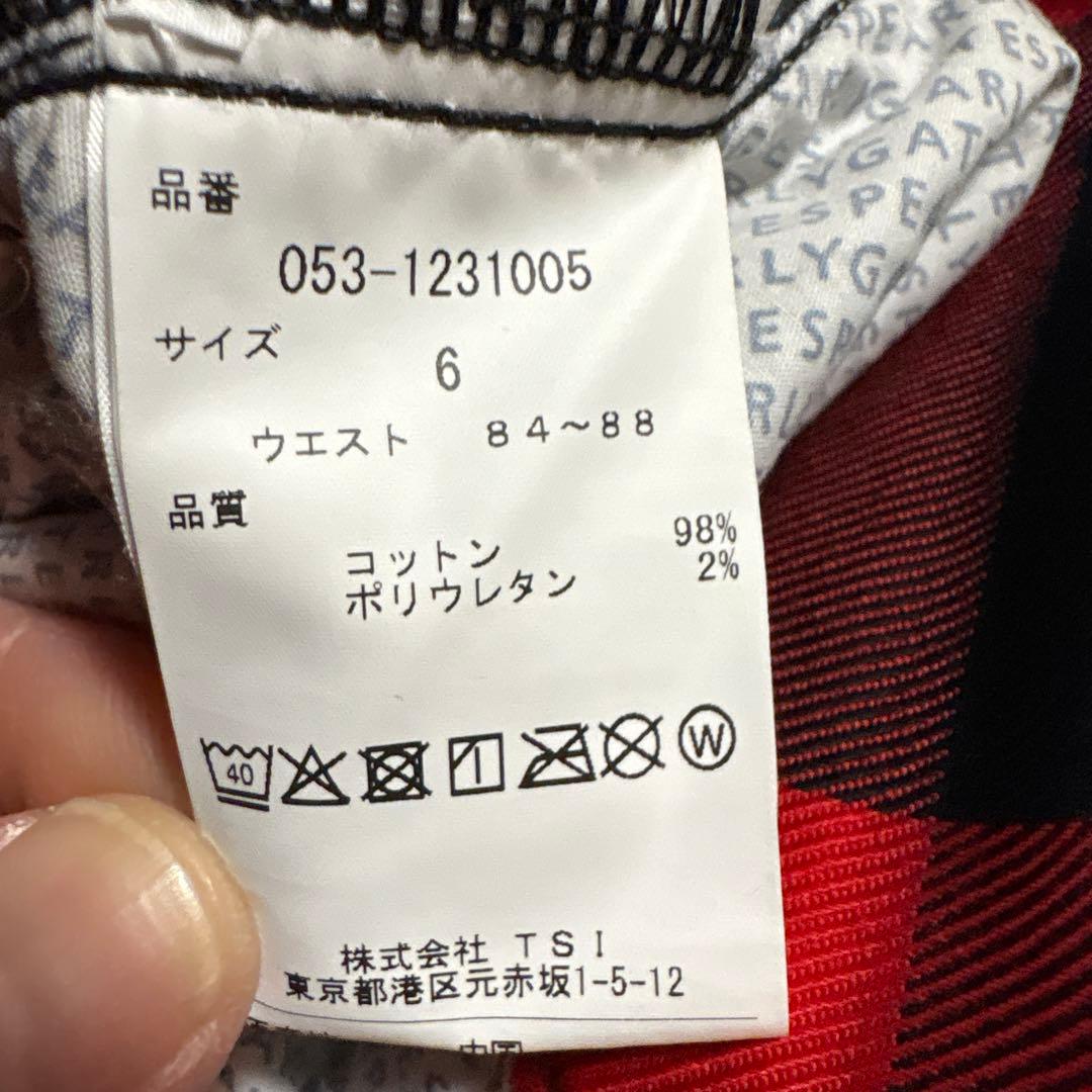 【美品】PEARLY GATES チェックパンツ レッド/ブラック