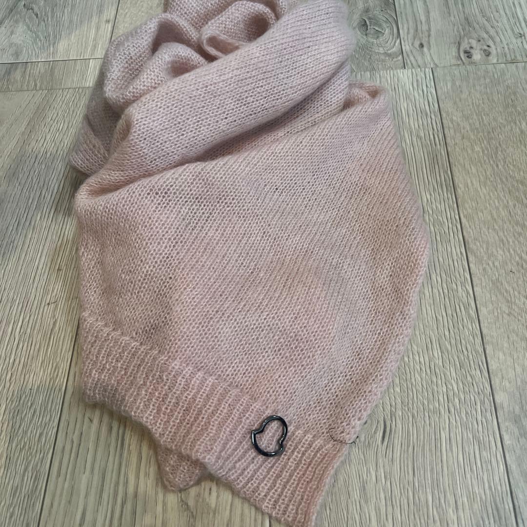 新品タグ付 MONCLER モンクレール モヘアマフラー ピンク