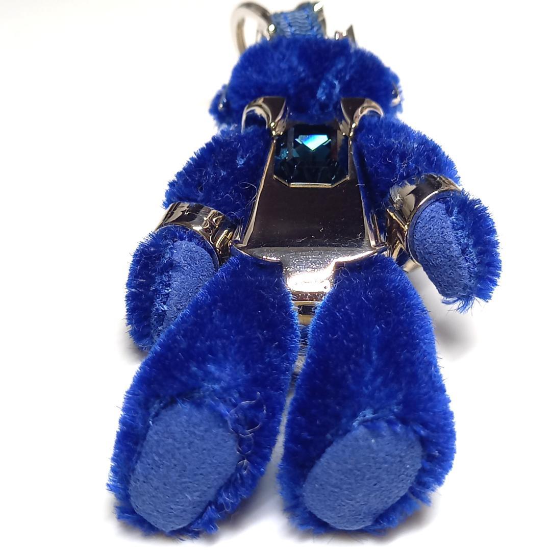 美品 レア プラダ クマ キーホルダー キーリング ベア ブルー 青 人形