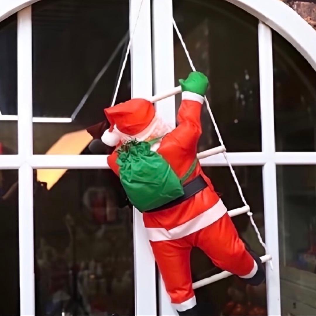 はしご登り サンタクロース 1人 クリスマス オーナメント 飾り 装飾 サンタ