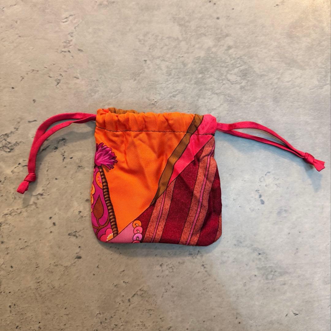 【未使用】HERMES 細めシュシュ&巾着袋のセット