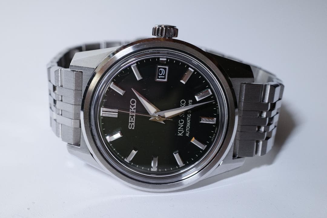 SEIKO KING SEIKO SDKS025　グリーン文字盤　革バンド付き