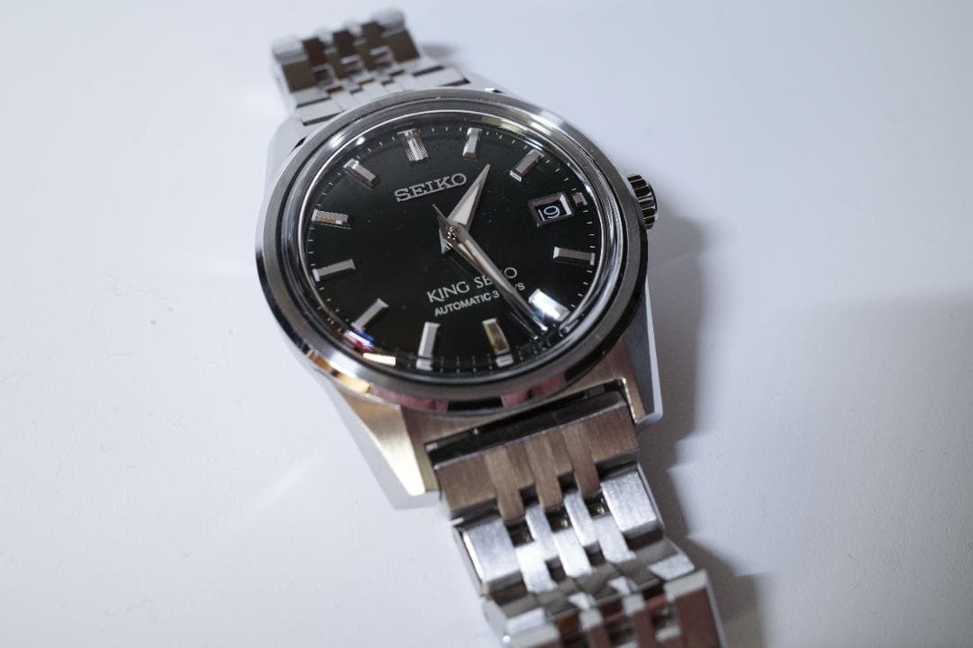SEIKO KING SEIKO SDKS025　グリーン文字盤　革バンド付き